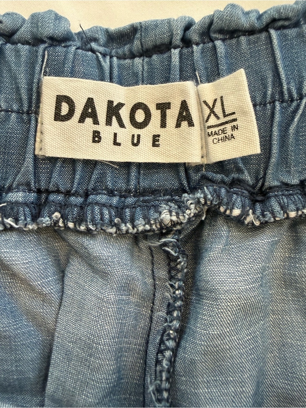 DAKOTA BLUE Chambray Paperbag Lyocell Drawstring Skirt w/ Shorts - XL - Picture 4 of 4